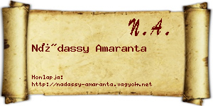 Nádassy Amaranta névjegykártya